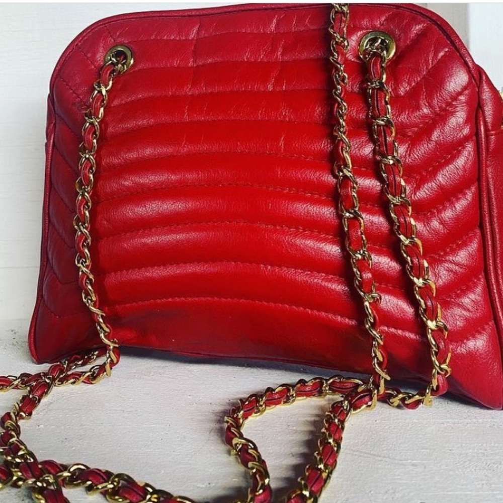 Vintage red leather purse